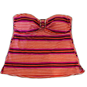 Island Escape Bikini Size 12 Pink Orange Stripes Swimwear Swimsuit pool Beach